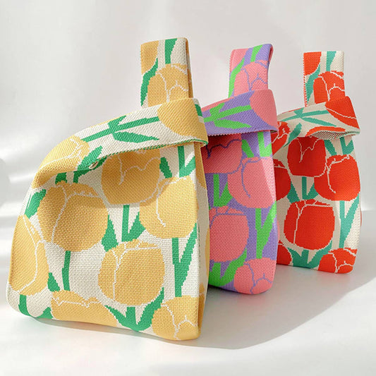 WOMEN FLORAL KNITTED SHOULDER HANDBAG_CWAB1493