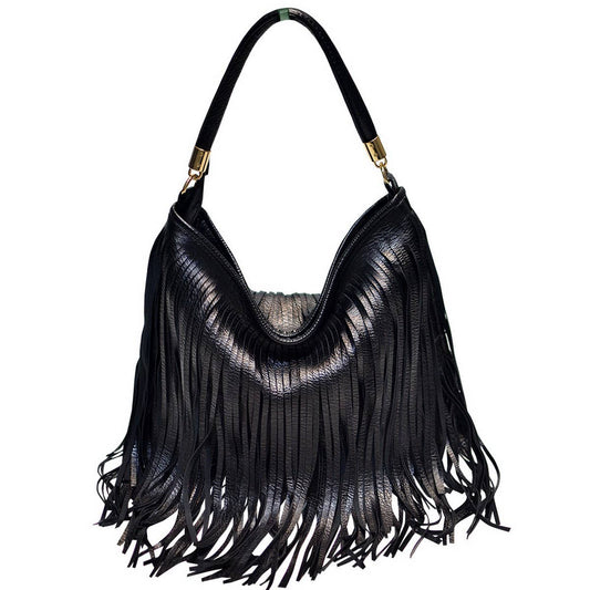 CWAB4540_SOFT LEATHER DOUBLE-SIDED TASSEL HANDBAG