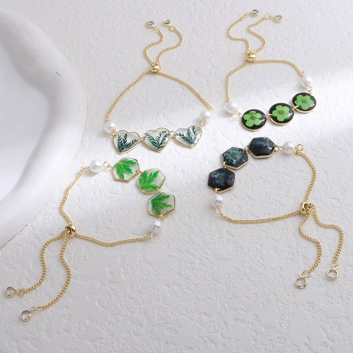 Epoxy resin flower new Chinese-style bracelet