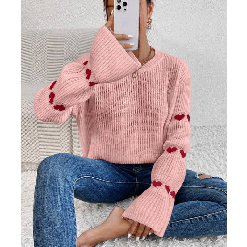 LONG SLEEVE STRIPED PULLOVER CREW-NECK SWEATER