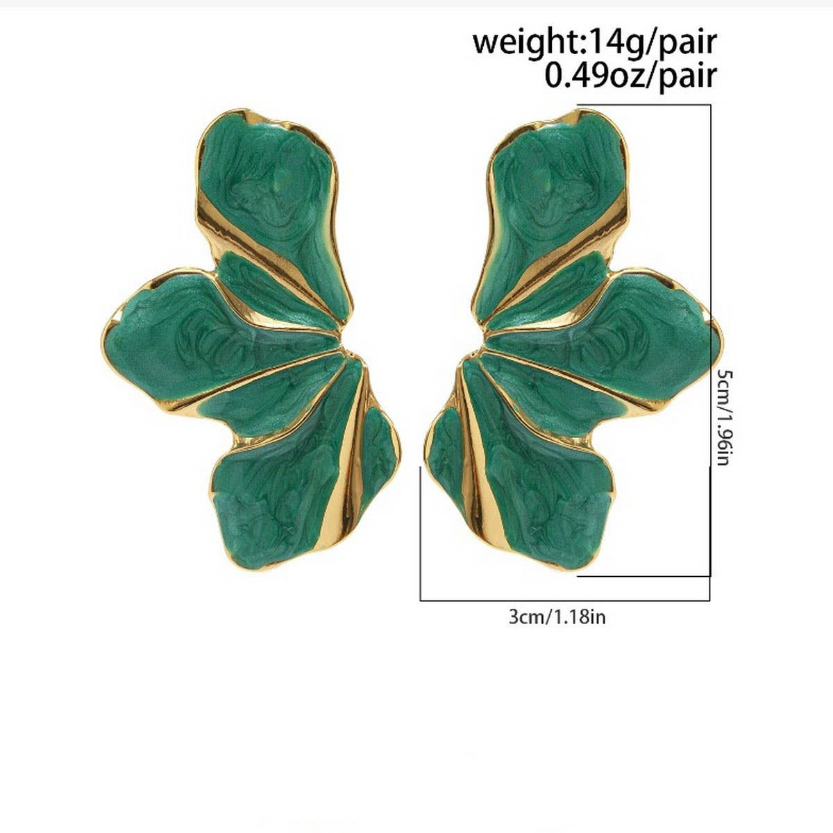 SWEET GRADIENT OIL DROP FLOWER ALLOY EARRINGS