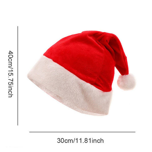 CWAH04591_SOFT CRYSTAL FABRIC SANTA HAT FOR CHRISTMAS PARTY