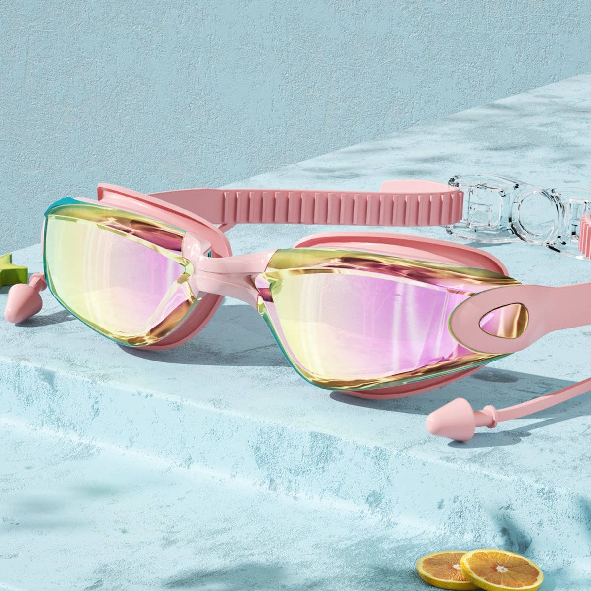 HD Anti-Fog Silicone Swim Goggles ? Mirrored Lens