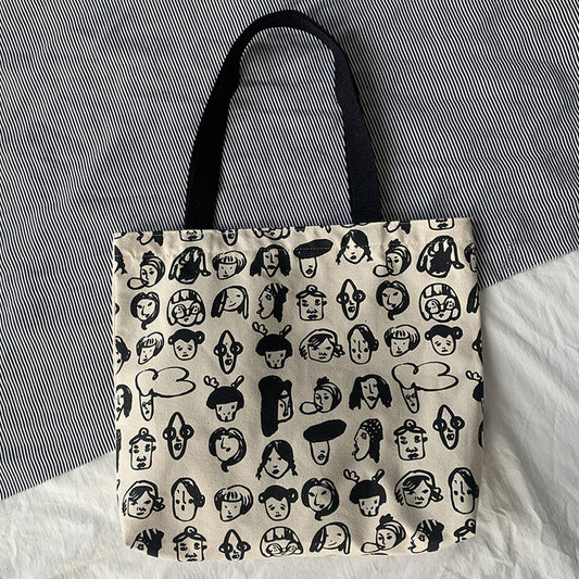 RETRO CUTE WORK AND TRAVEL STUDENT CLOTH BAG_CWAB2182