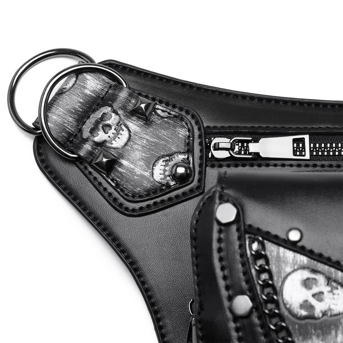 RETRO SKULL STEAMPUNK LEG BAG WALLET_CWAB0647