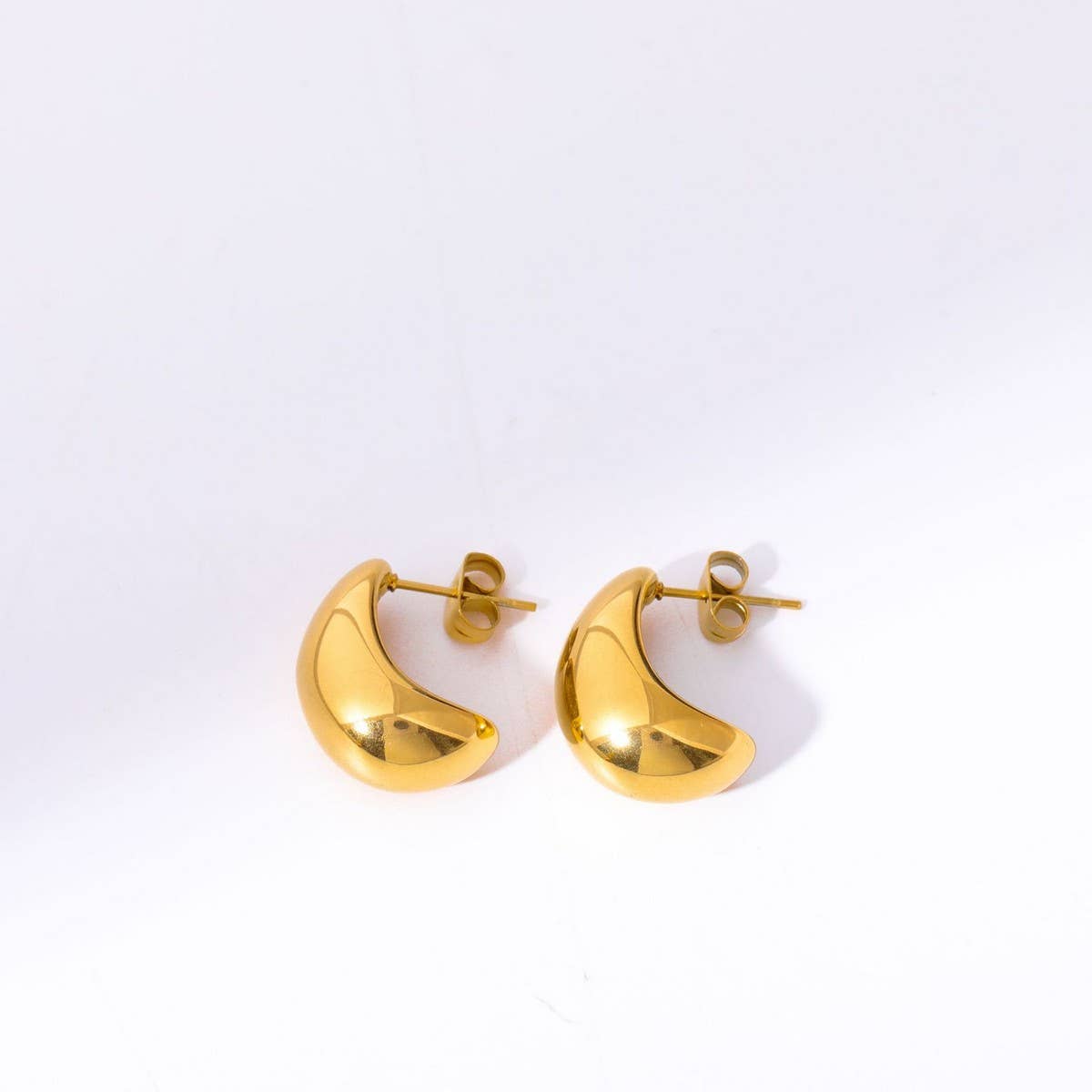 Simple personality cool style bamboo hoop earrings_CWMM5722