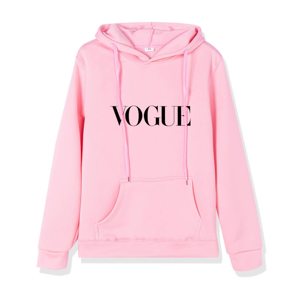 Simple letter print loose basic hoodie