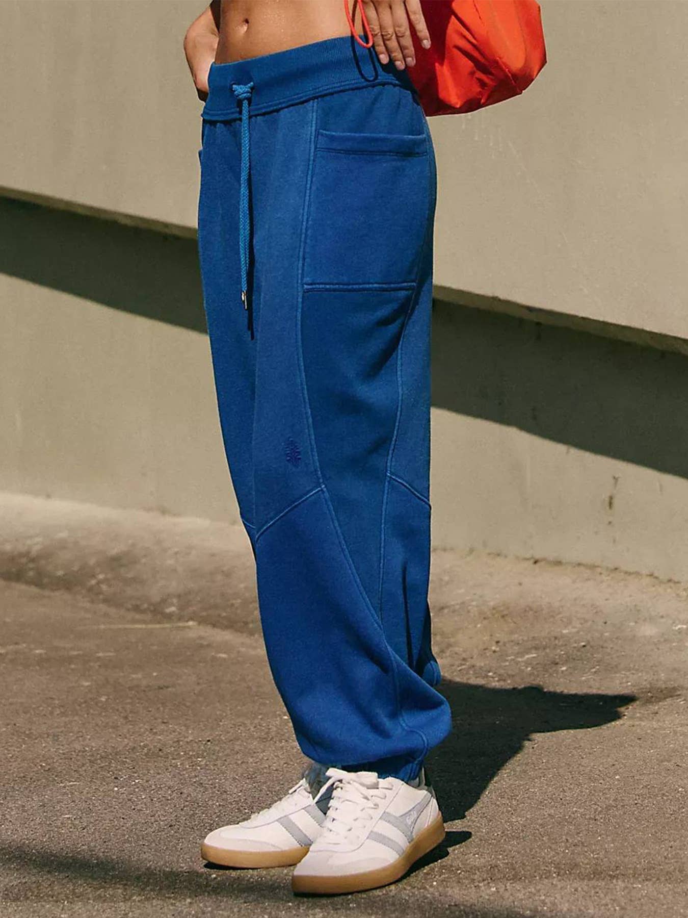 Spliced sports elastic waist guard pants