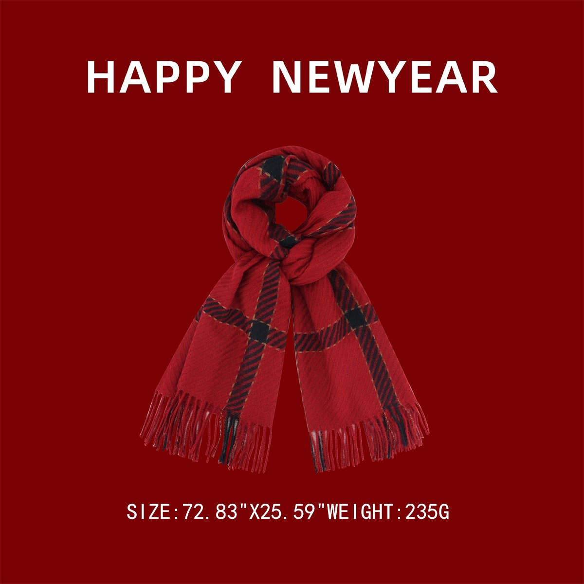 2024 NEW RED THICK WARM HIGH-END SCARF_CWASC1109