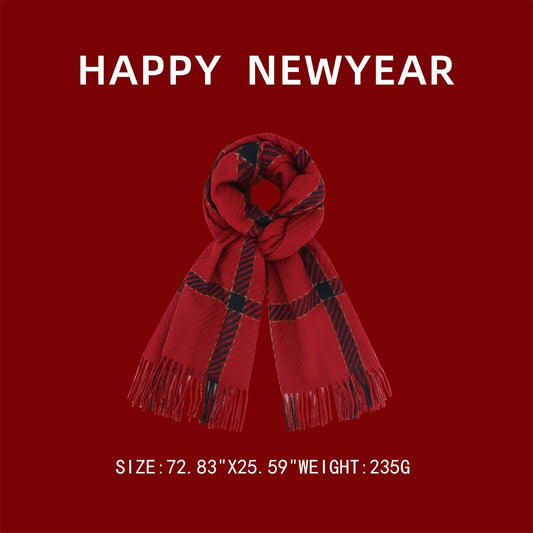 2024 NEW RED THICK WARM HIGH-END SCARF_CWASC1109