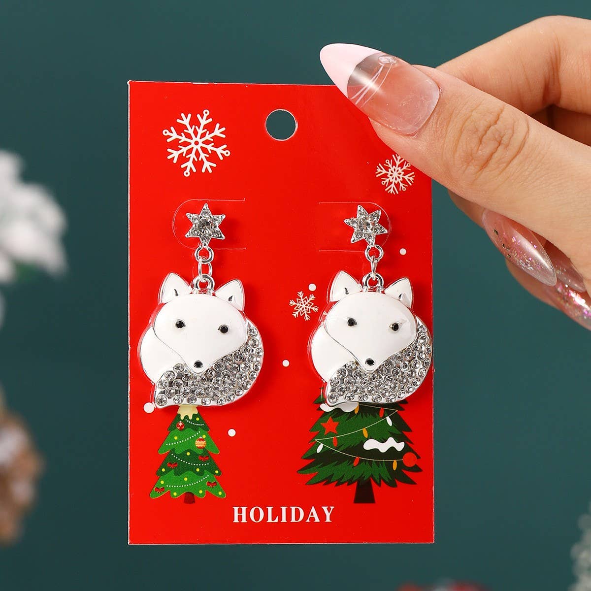 NEW CHRISTMAS CARTOON DIAMOND PENDANT EARRINGS