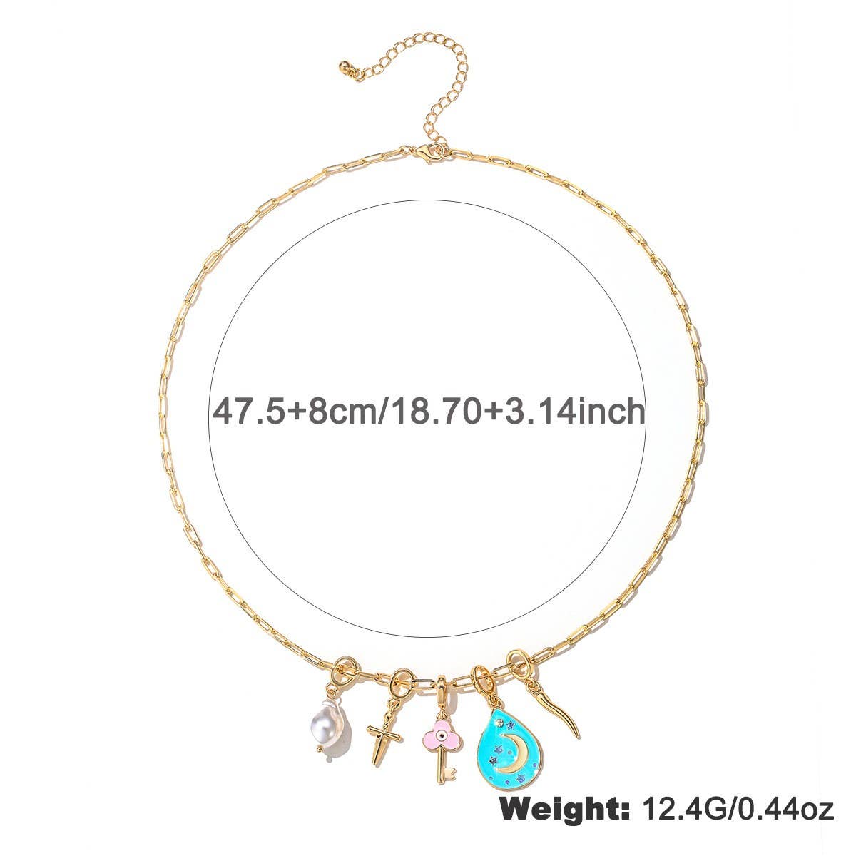 WOMEN'S MOON PENDANT NECKLACE EARRINGS SET