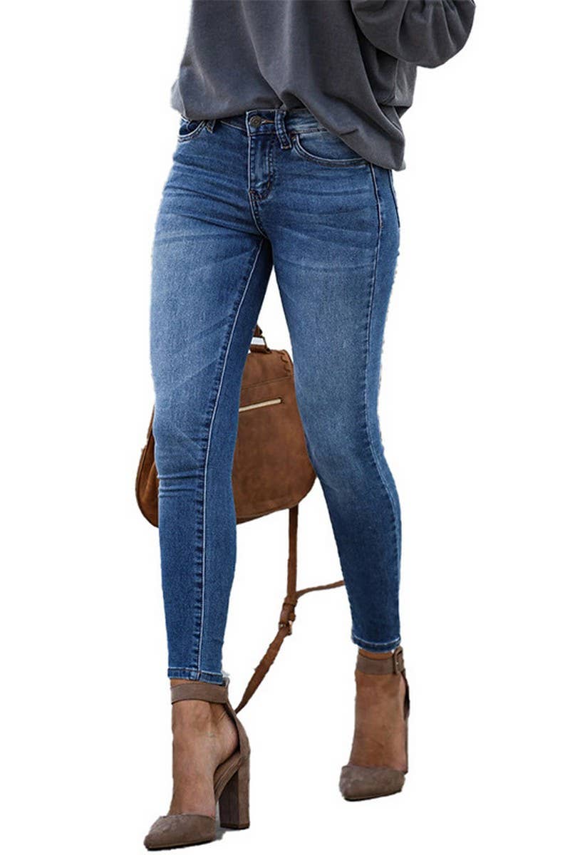 CWJP0605_TRETCH MID RISE SLIM FIT ANKLE SKINNY JEANS