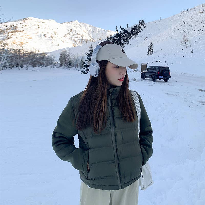 Slim short cotton jacket patchwork jacket