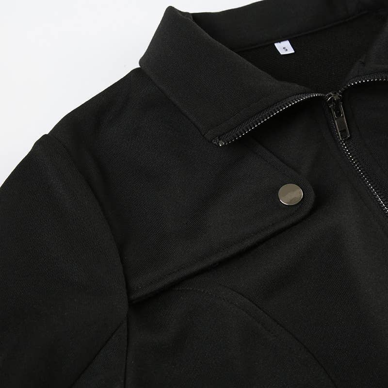 STAND-UP COLLAR DOUBLE-HEAD ZIP-UP CARDIGAN