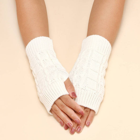 FASHIONABLE TWISTED WARM HALF FINGER GLOVES_CWAG0087