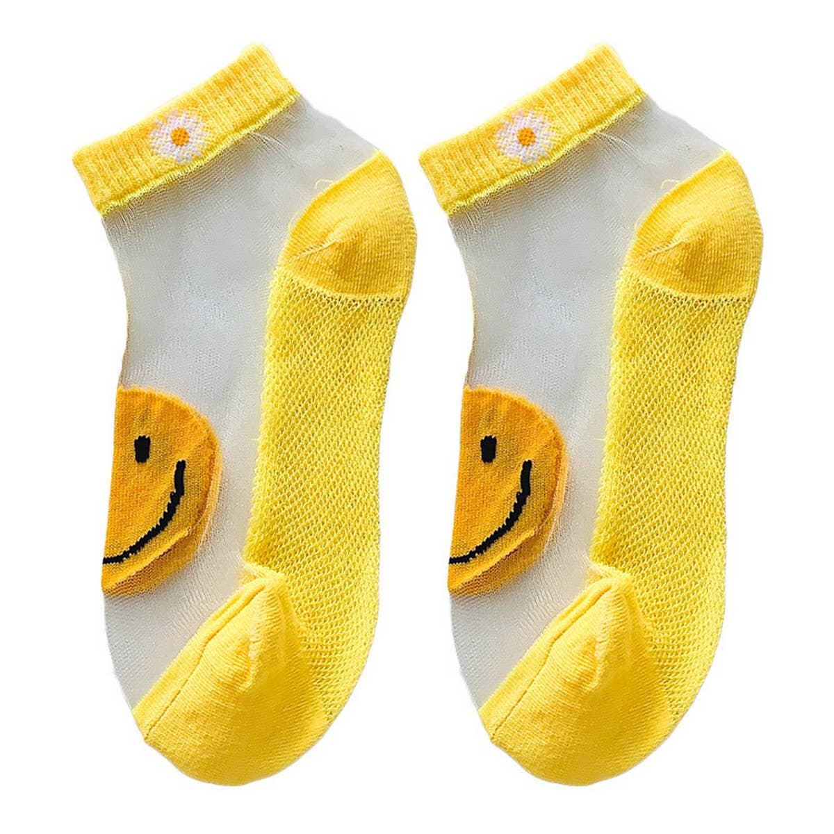 SUMMER DAISY GIRL LOW TOP THIN TRANSPARENT SOCKS_CWMS0401