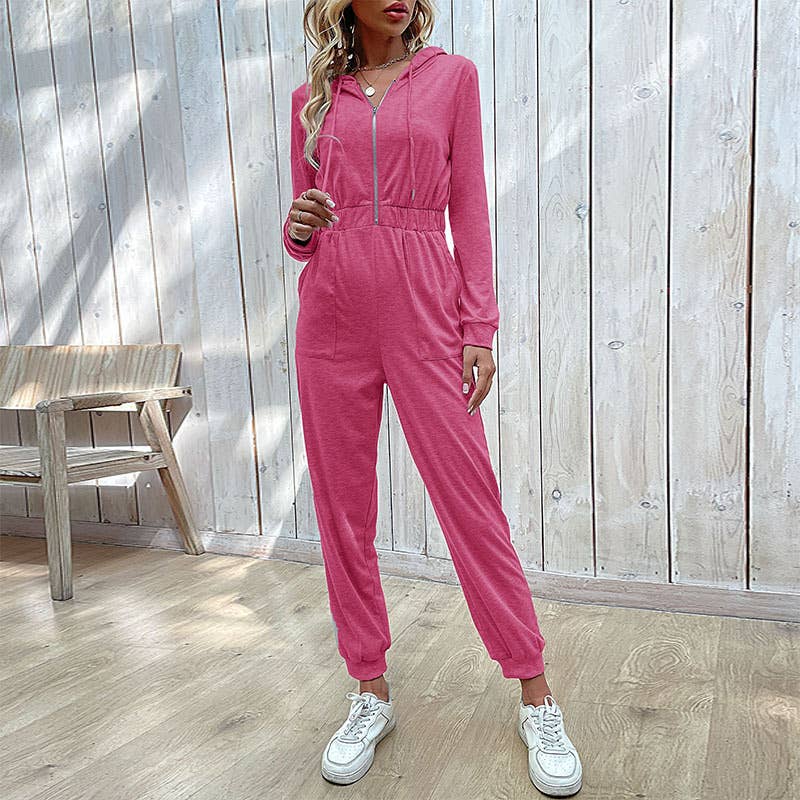 SOLID COLOR CARGO CASUAL ROMPER