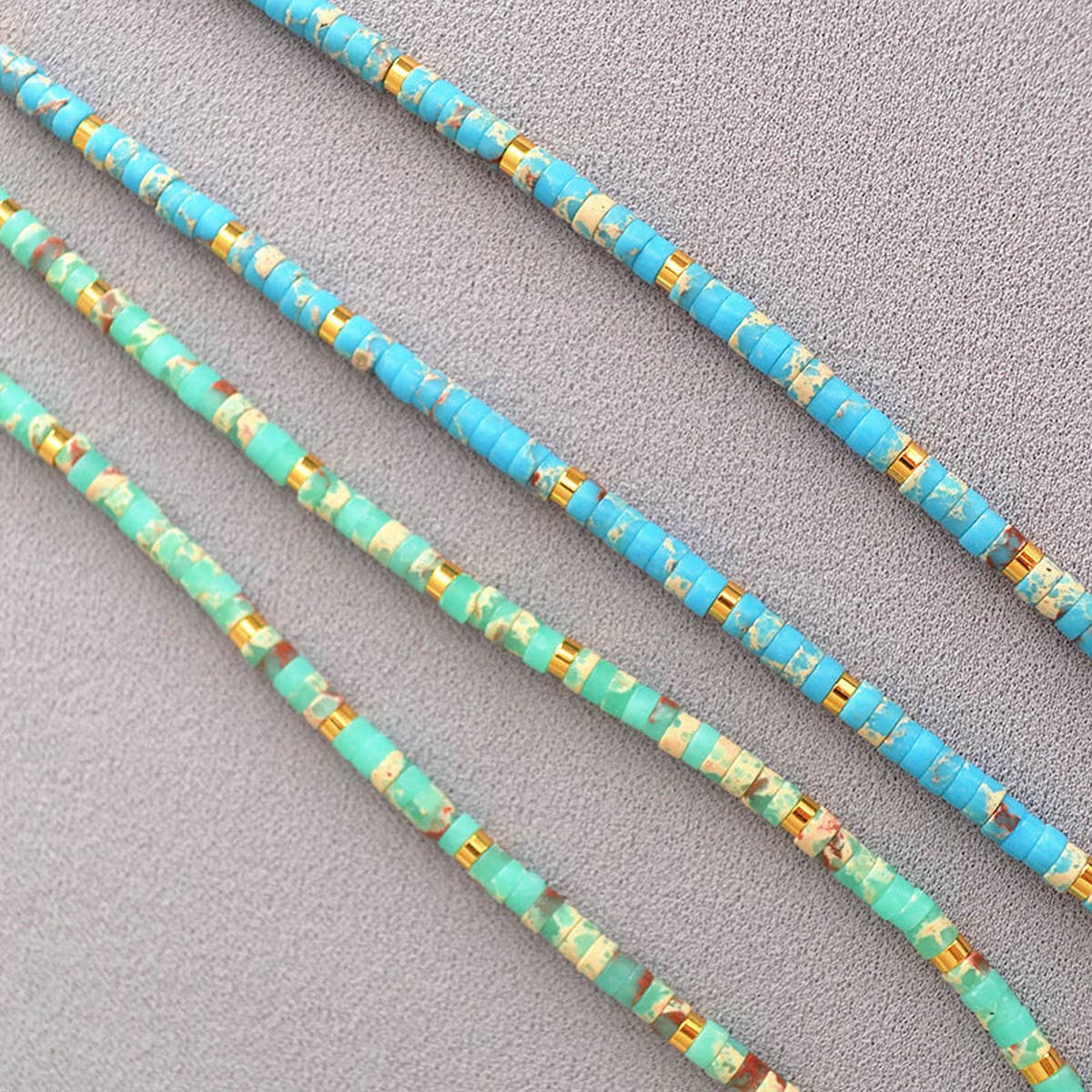 RETRO FRESH PATTERNED STONE BEADED NECKLACE_CWAJE2122