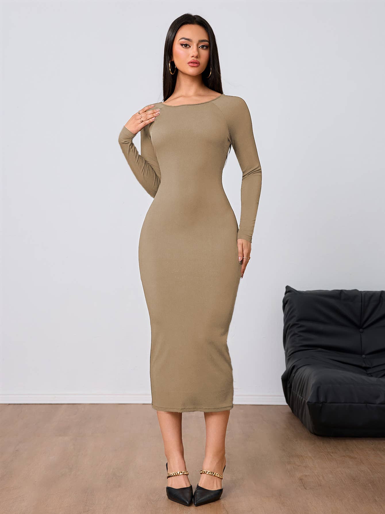FASHION SIMPLE SEXY BACKPACKING BUTTOCK DRESS