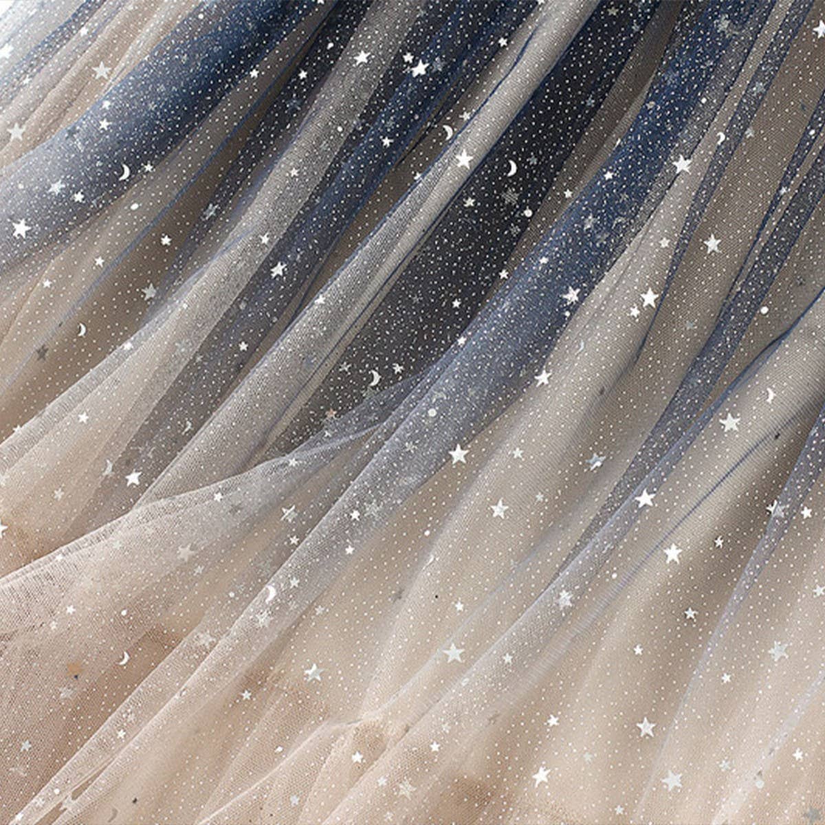 Ombre Starry Tulle Skirt with Sequin Elastic Waist_CWBMS0390