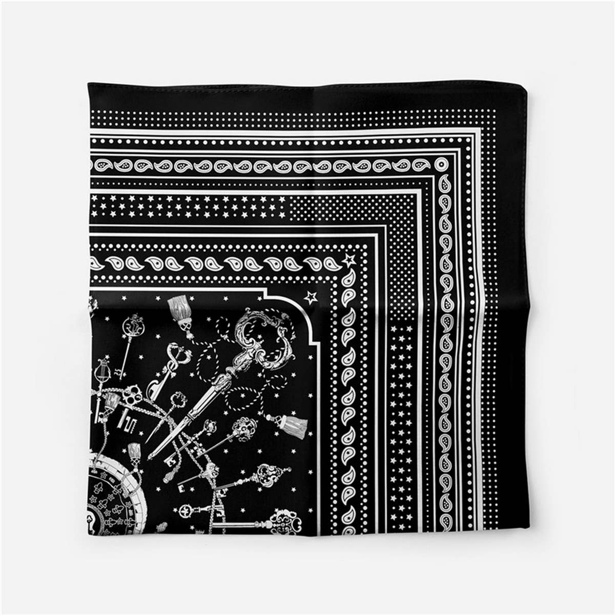 Faux Silk Paisley Print Scarf - Vintage Neck Wrap