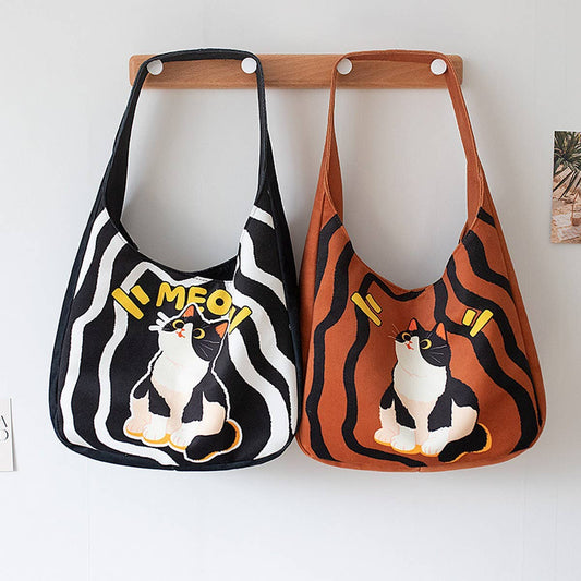 Cute Cartoon Canvas Tote Bag for Women, Large_CWAB5630