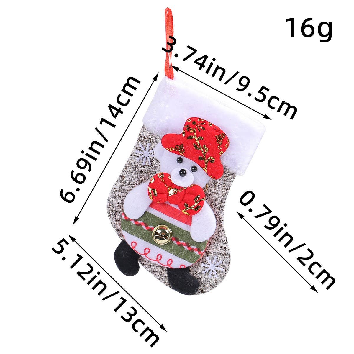CHRISTMAS CARTOON PLUSH DOLL SOCKS CANDY GIFT BAG
