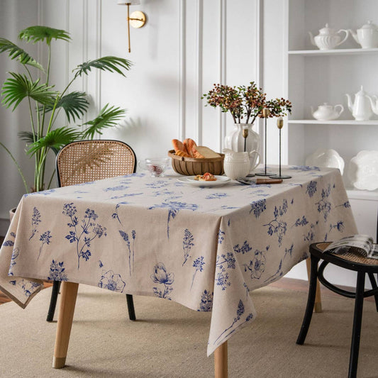 COTTON AND LINEN RECTANGULAR FRESH TABLECLOTH