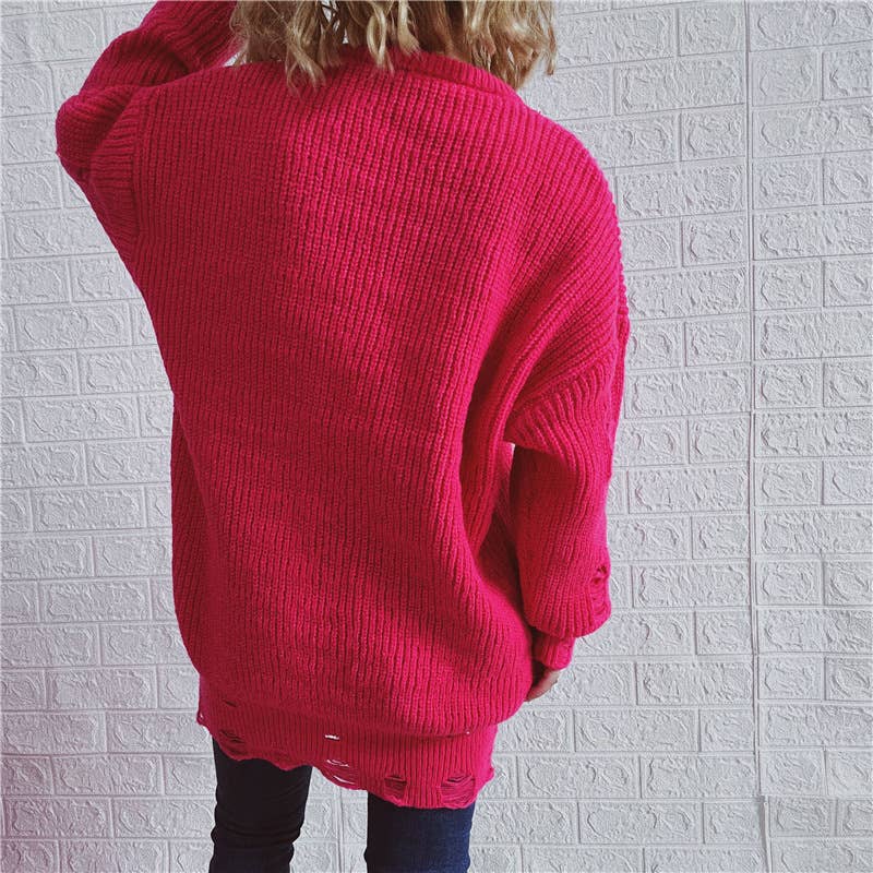 WOSWL1296_Crew Neck Pullover Casual Long Sleeve Sweater