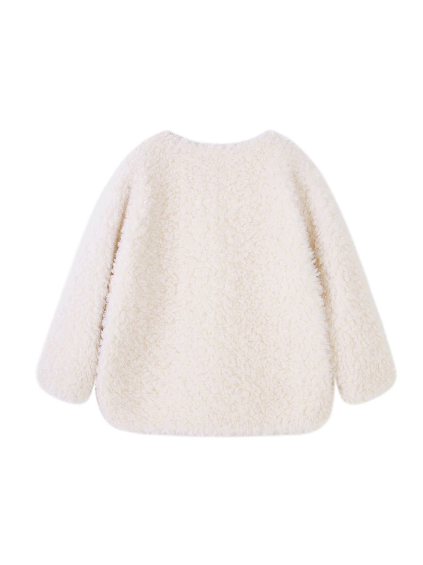 Lamb wool and velvet thickened coat