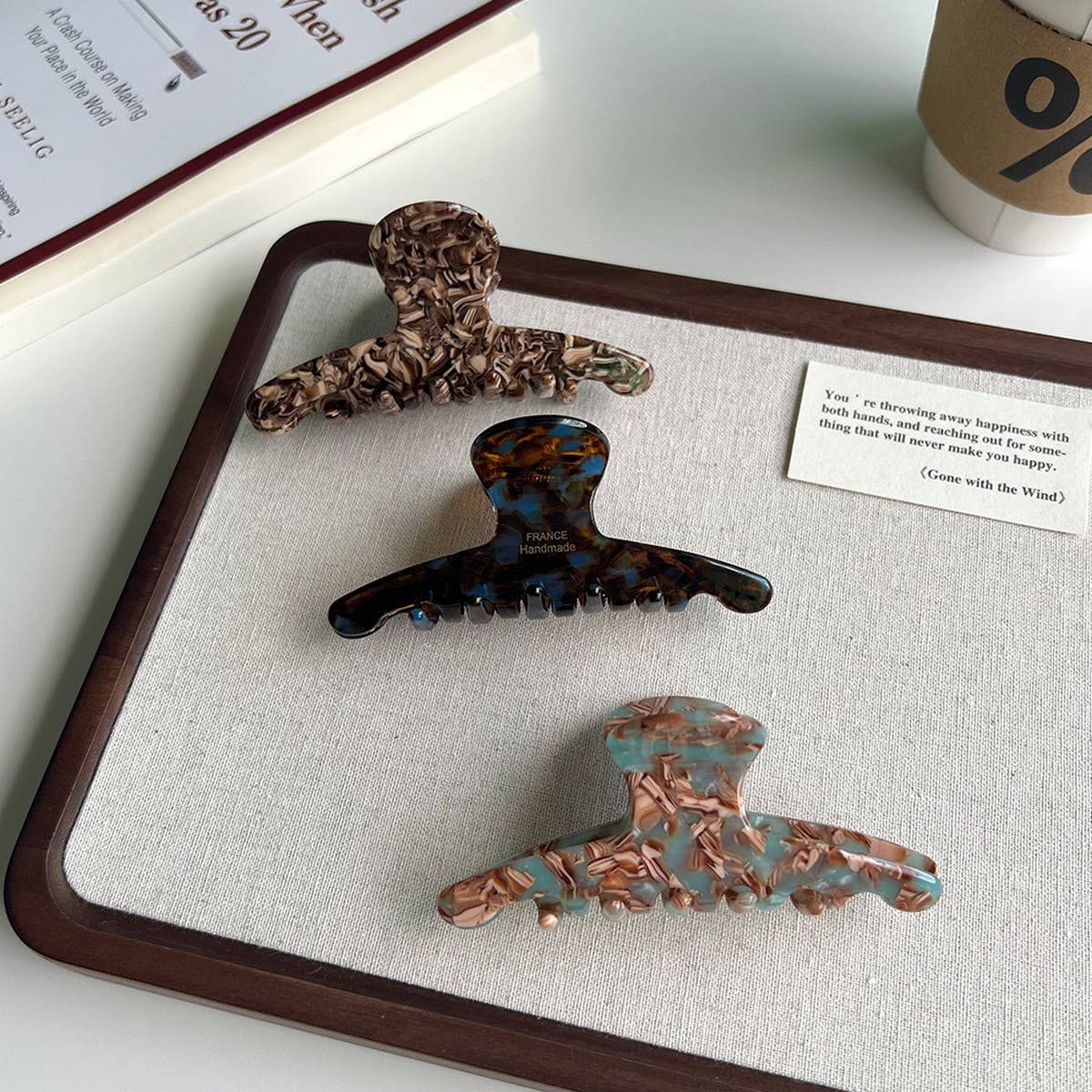 Coffee Brown Acetate Large Painter Style Hair Claw