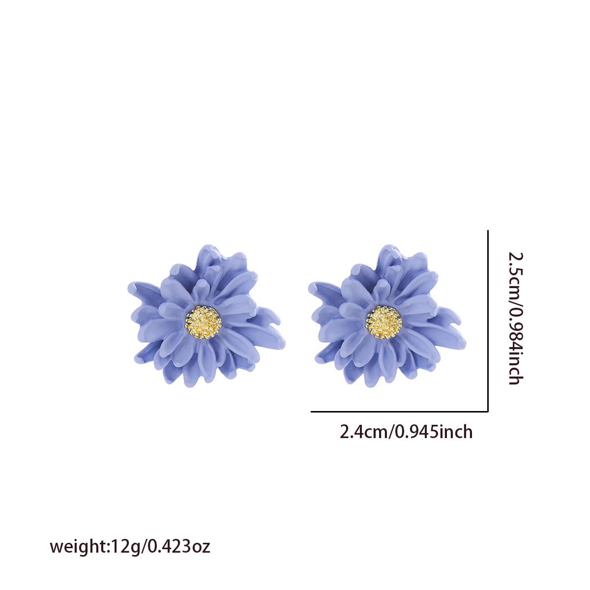 Spray-painted three-dimensional floral earrings