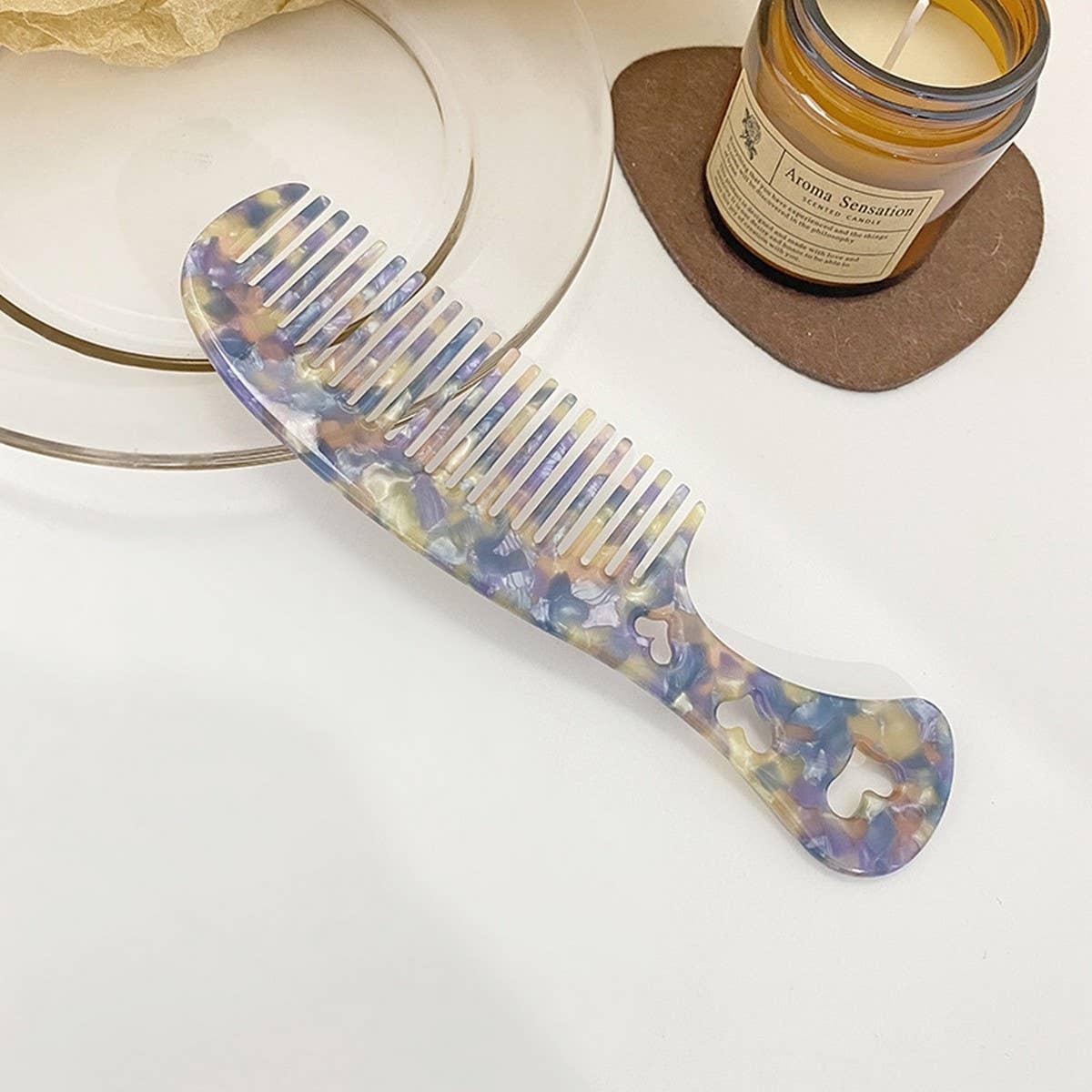 Vintage Acetate Heart Comb for Hair & Makeup