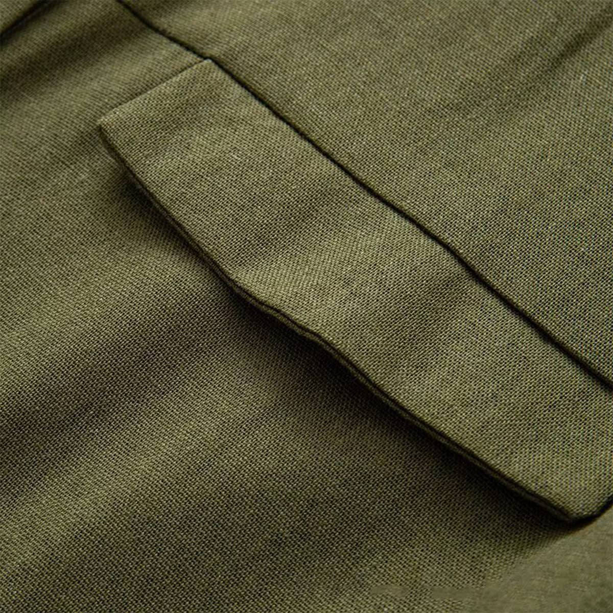 Fashion hunting linen blend loose lapel shirt