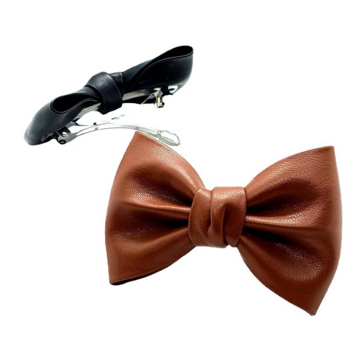 Classic PU Leather Large Bow French Hair Clip