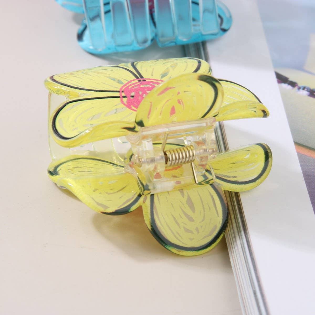 Flower Graffiti Hair Claw Cute Versatile Updo Clip