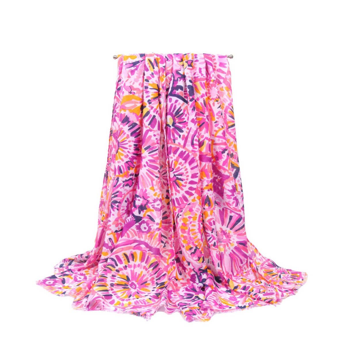 CLASSIC PRINT COLOR BLOCK SCARF SHAWL