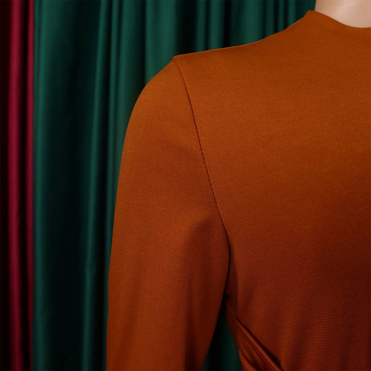 FASHIONABLE PLEATED PLUS SIZE SWING SKIRT DRESS