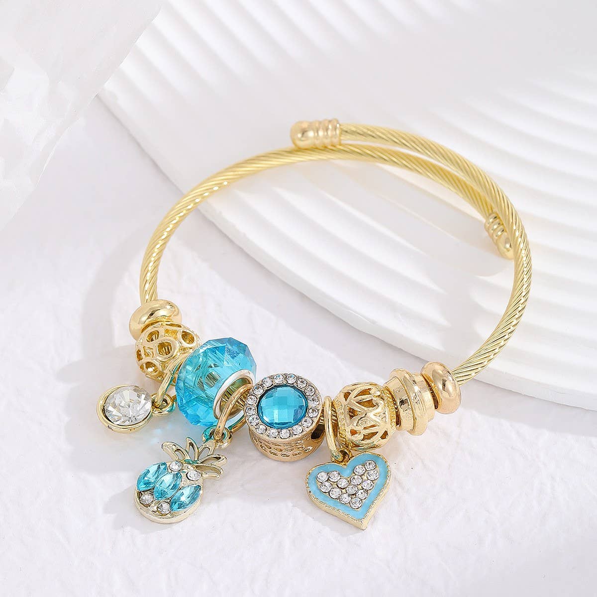 Durable Stainless Steel Adjustable Heart Bracelet