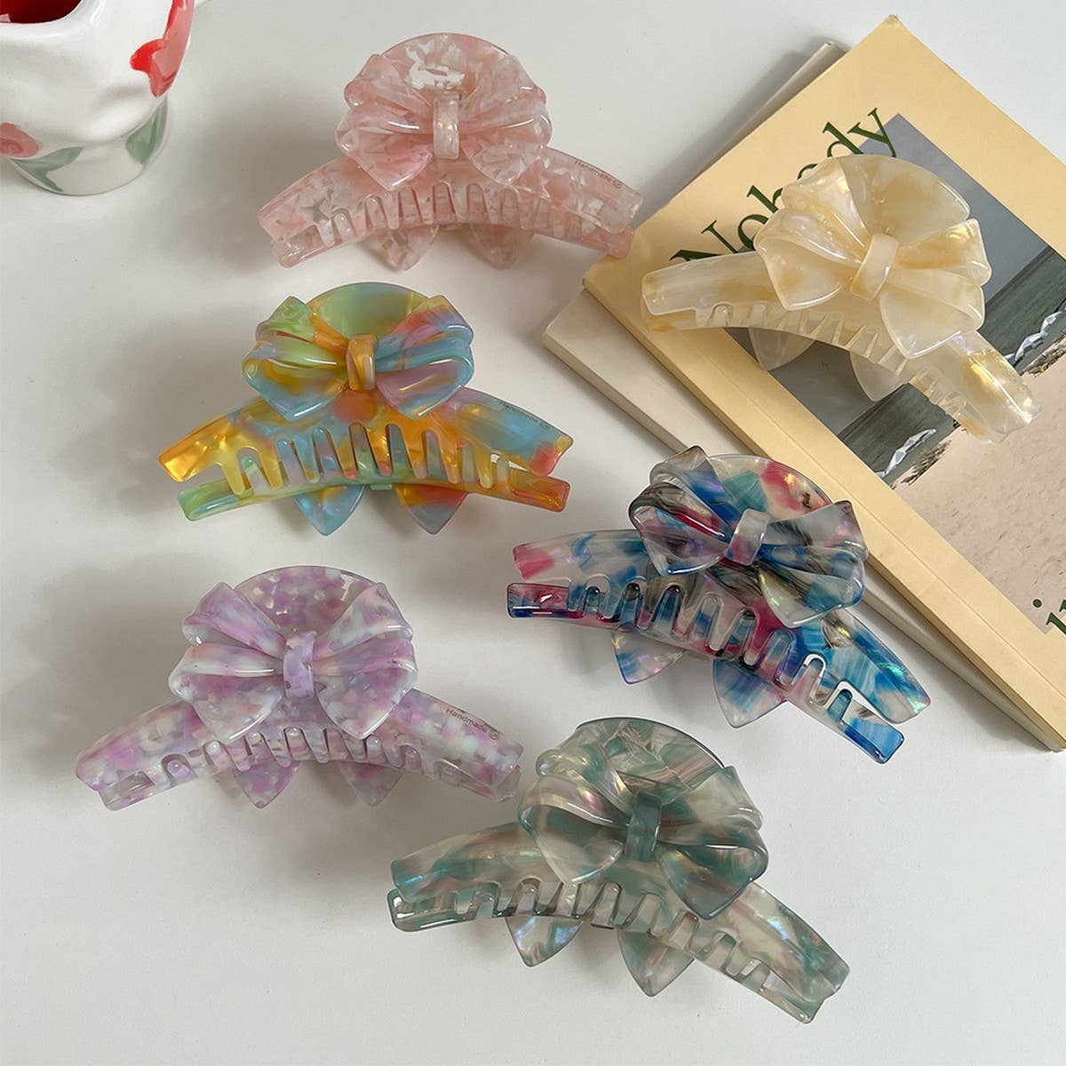 Cute Bow Acetate Claw Clip ? Double-Sided Desig