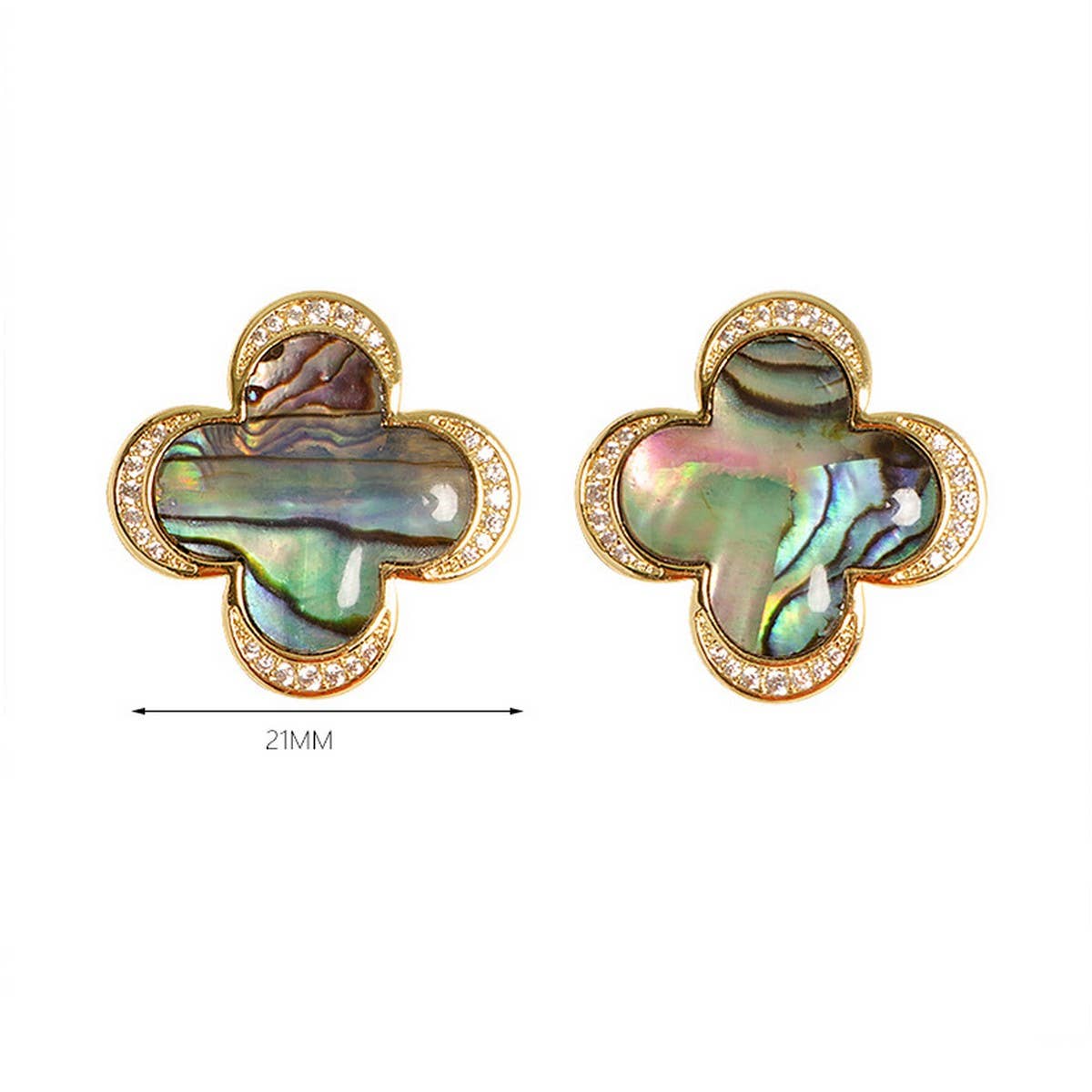 NATURAL ABALONE SILVER NEEDLE EARRINGS