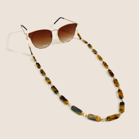 TWO-COLOR TORTOISE SHELL ANTI-LOST GLASSES LANYARD