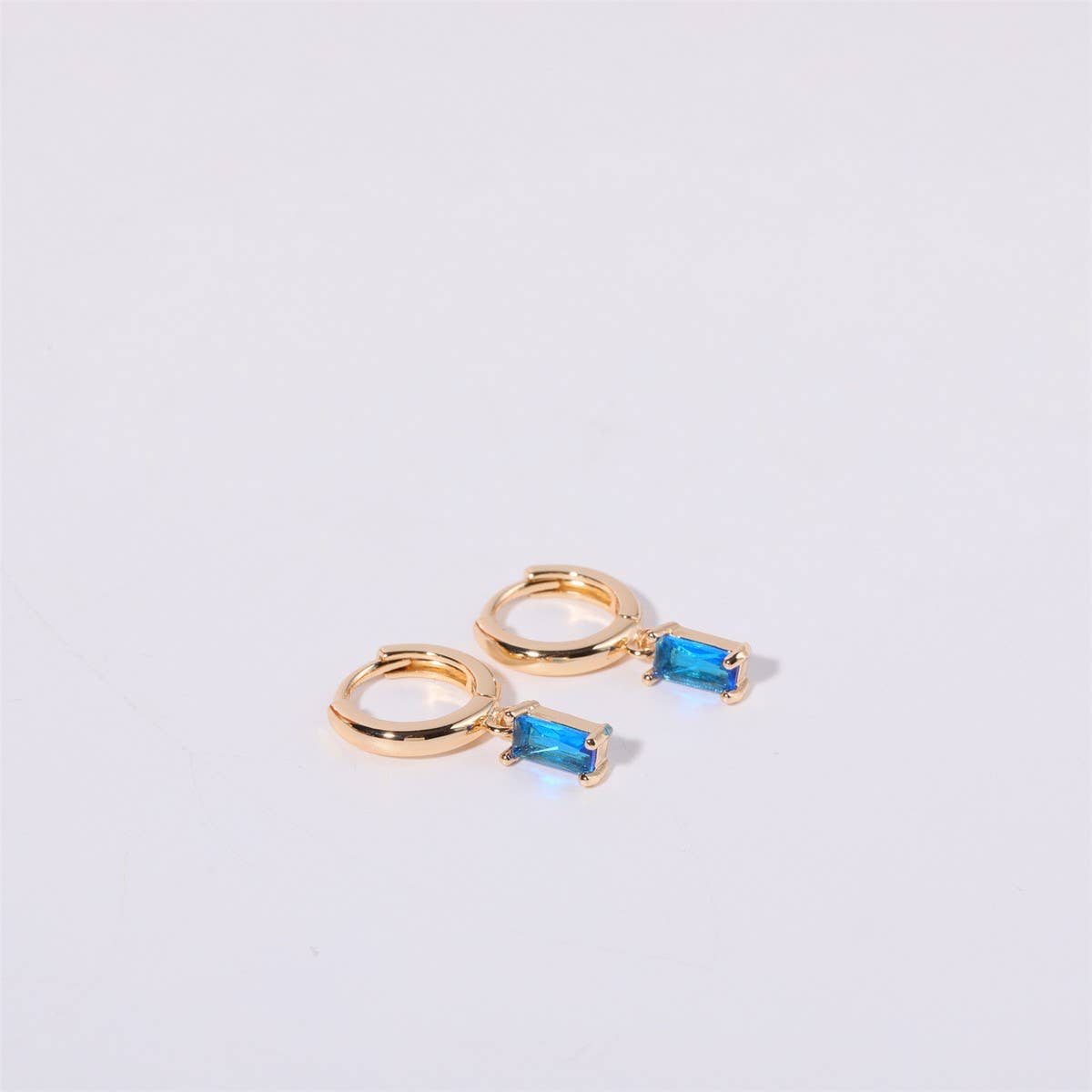 Retro Simple Colored Birthstone Earrings_CWMM5348