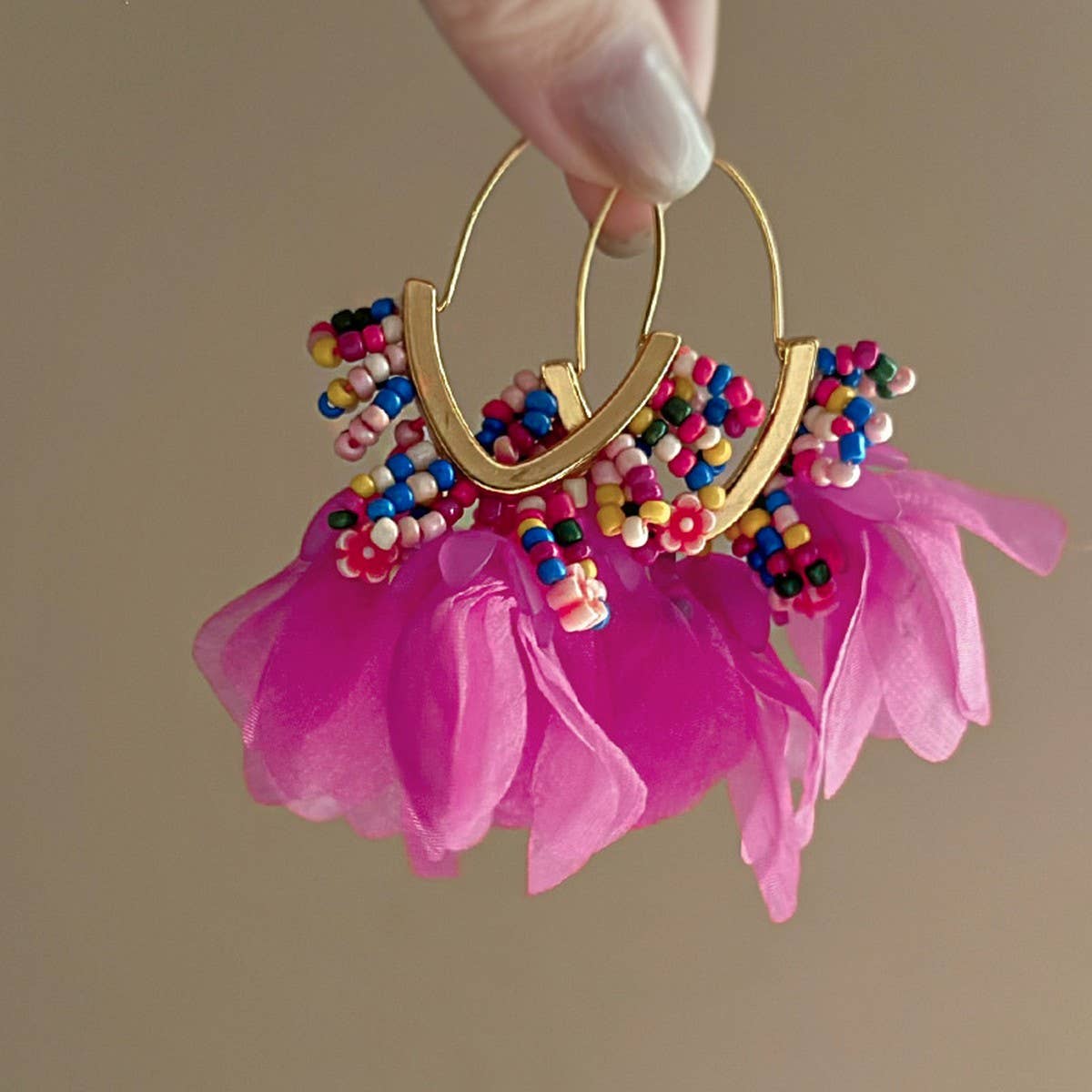 FLOWER TASSEL EARRINGS PERSONALITY EARRINGS