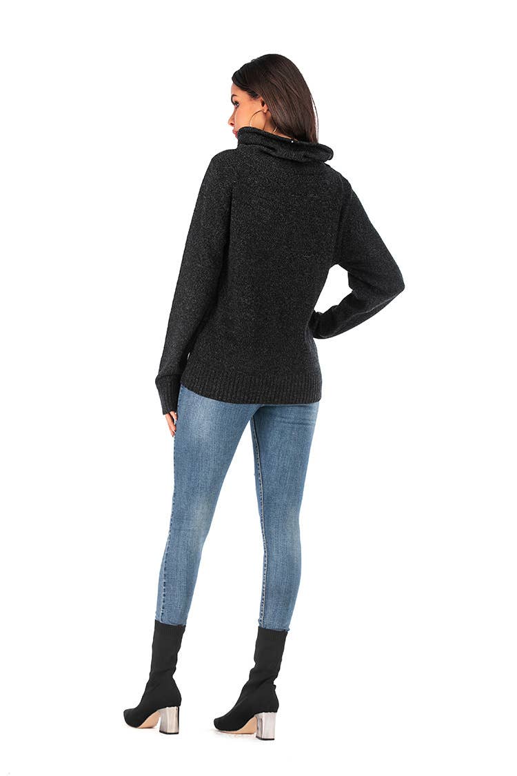 SWEATER PILE PILE COLLAR LONG SLEEVE HOODIE