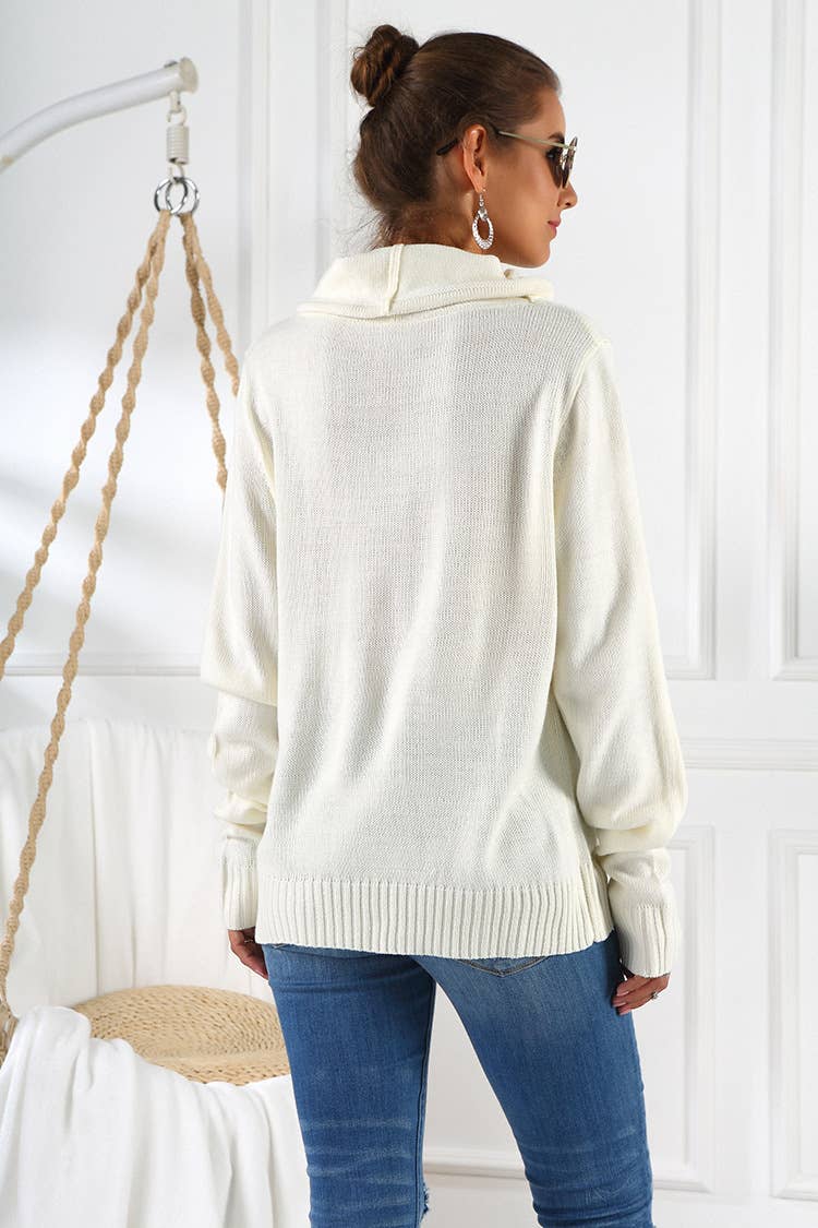 SWEATER PILE PILE COLLAR LONG SLEEVE HOODIE