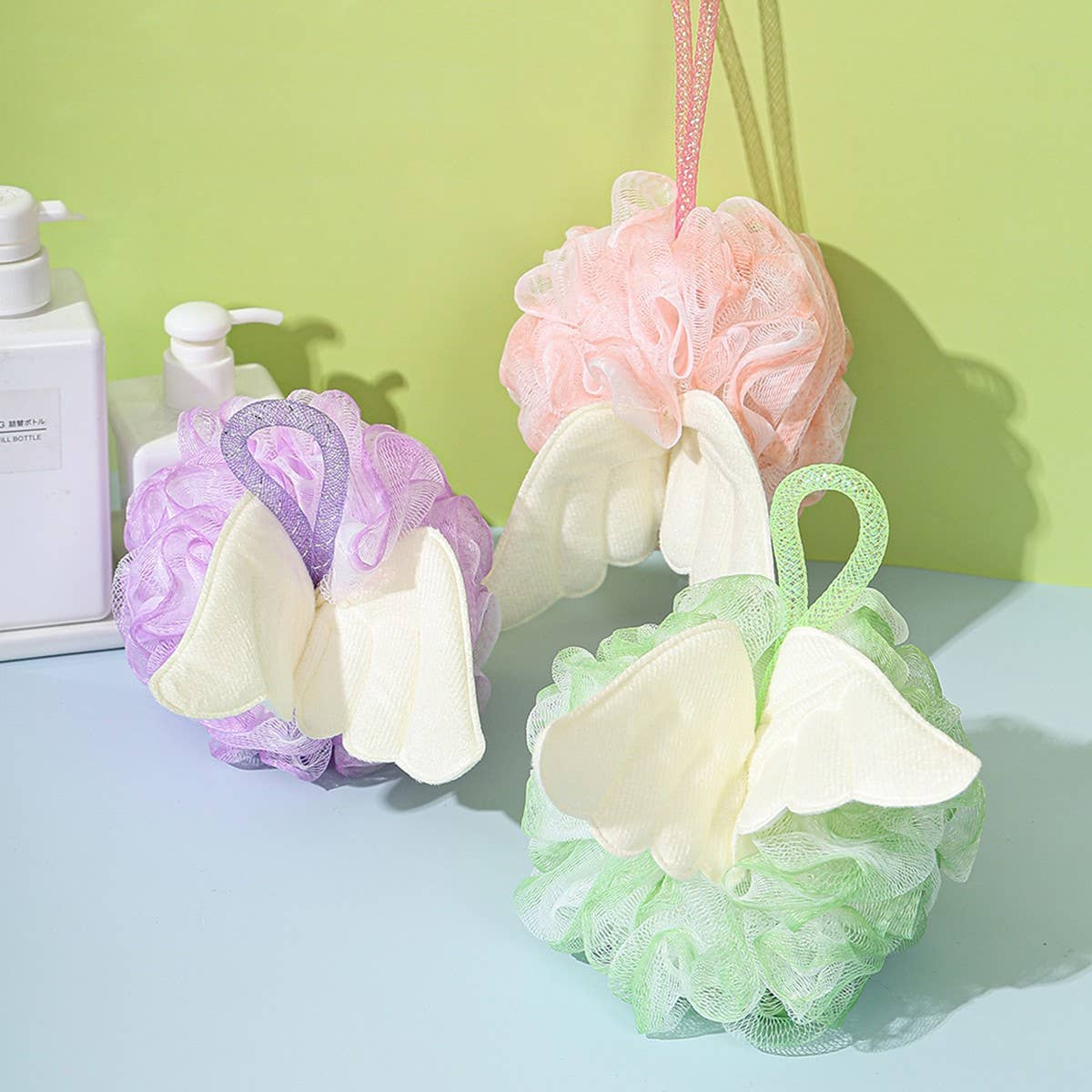 BATH POUF WINGS BATH BALL BATH FLOWER BALL_CWMM3359