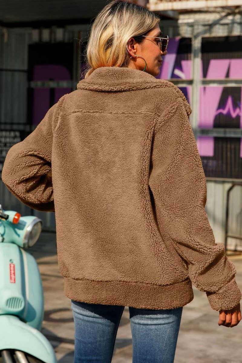 SOLID COLOR LAPEL LOOSE CASHMERE JACKET_CWOJA0591