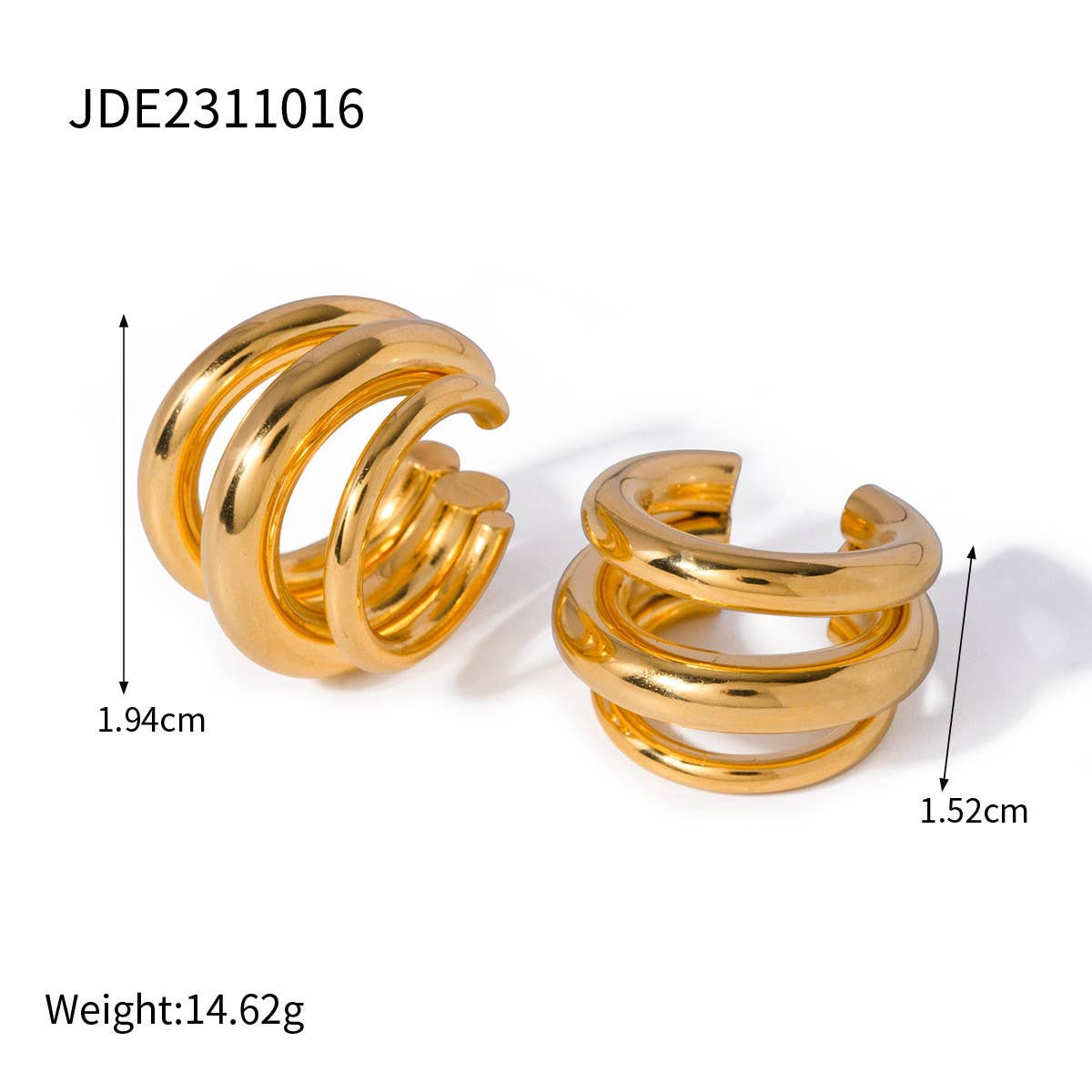 VERSATILE 18K GOLD STAINLESS STEEL EARRINGS